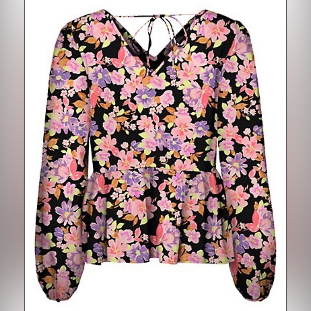 NWT Vero Moda Floral V-Neck Blouse - Picture 2 of 12